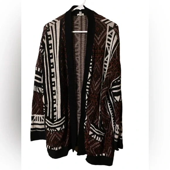 Ecote Urban Outfitter Open Front Cardigan Women Large Geometric Multicolor comfy - Picture 4 of 16